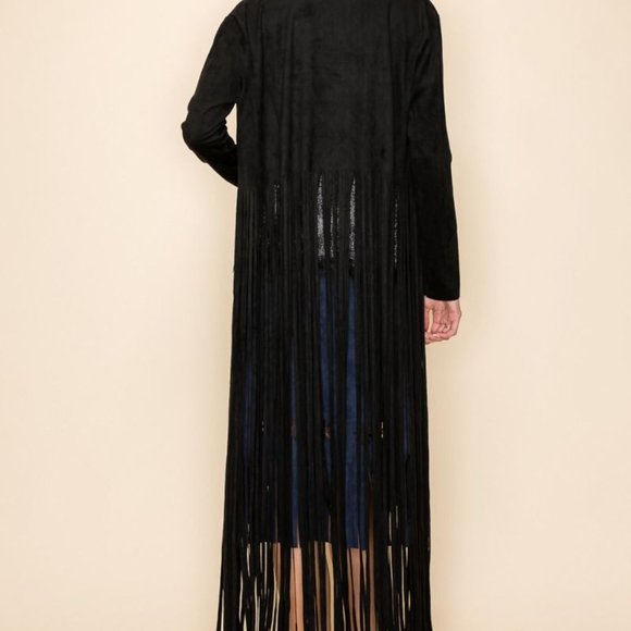 NEW VOCAL suede fringe DUSTER JACKET Woodstock Boho western rodeo cowgirl SM-3X - Picture 6 of 12